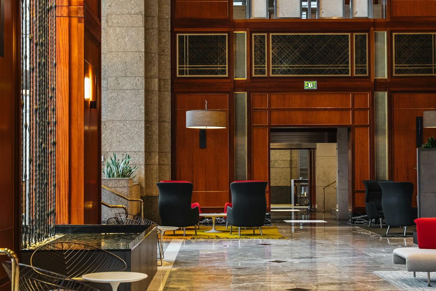 Seating in a hotel lounge